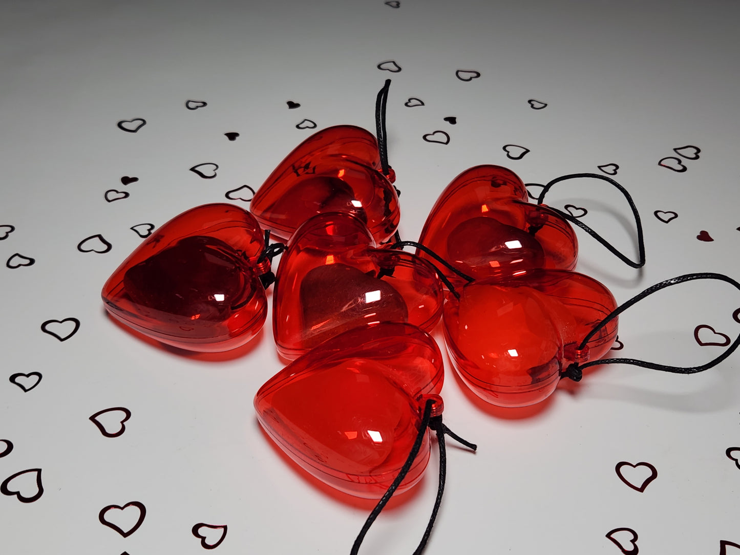Red Hearts filled with a Crystal Heart