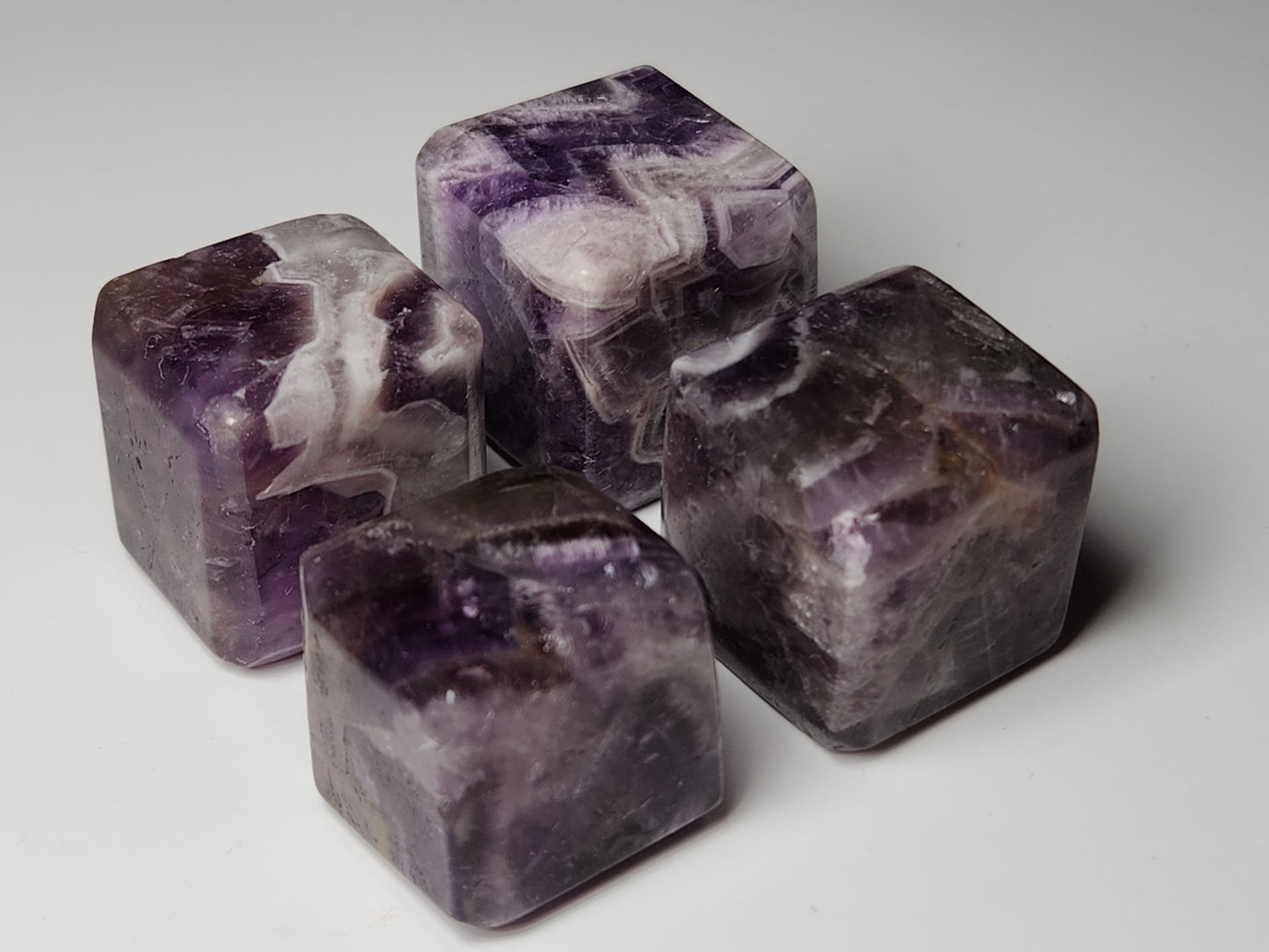 Chevron Amethyst Gemstone Cubes