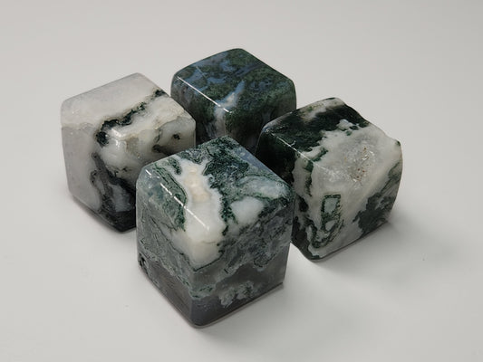 Moss Agate Gemstone Cubes