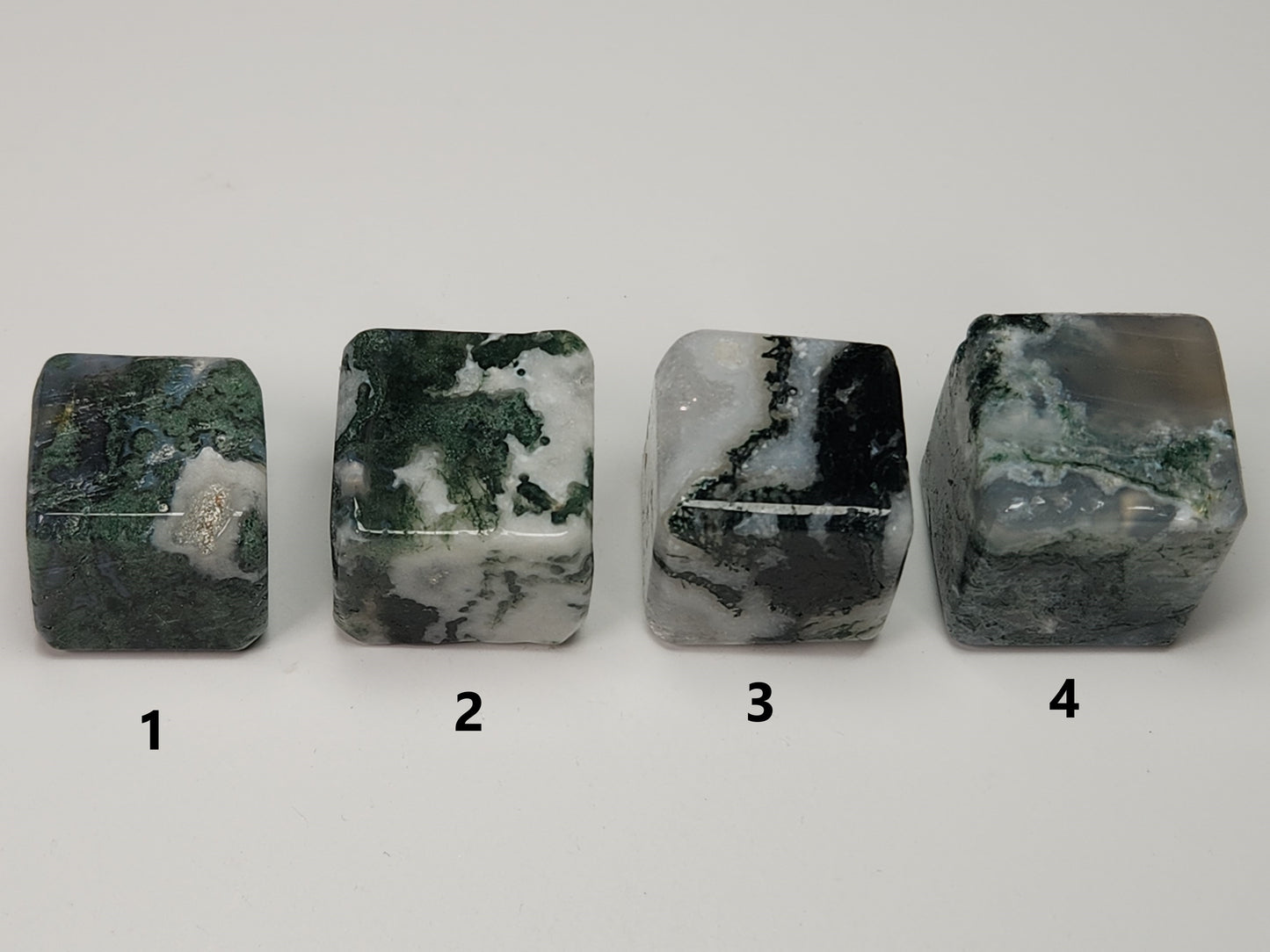Moss Agate Gemstone Cubes