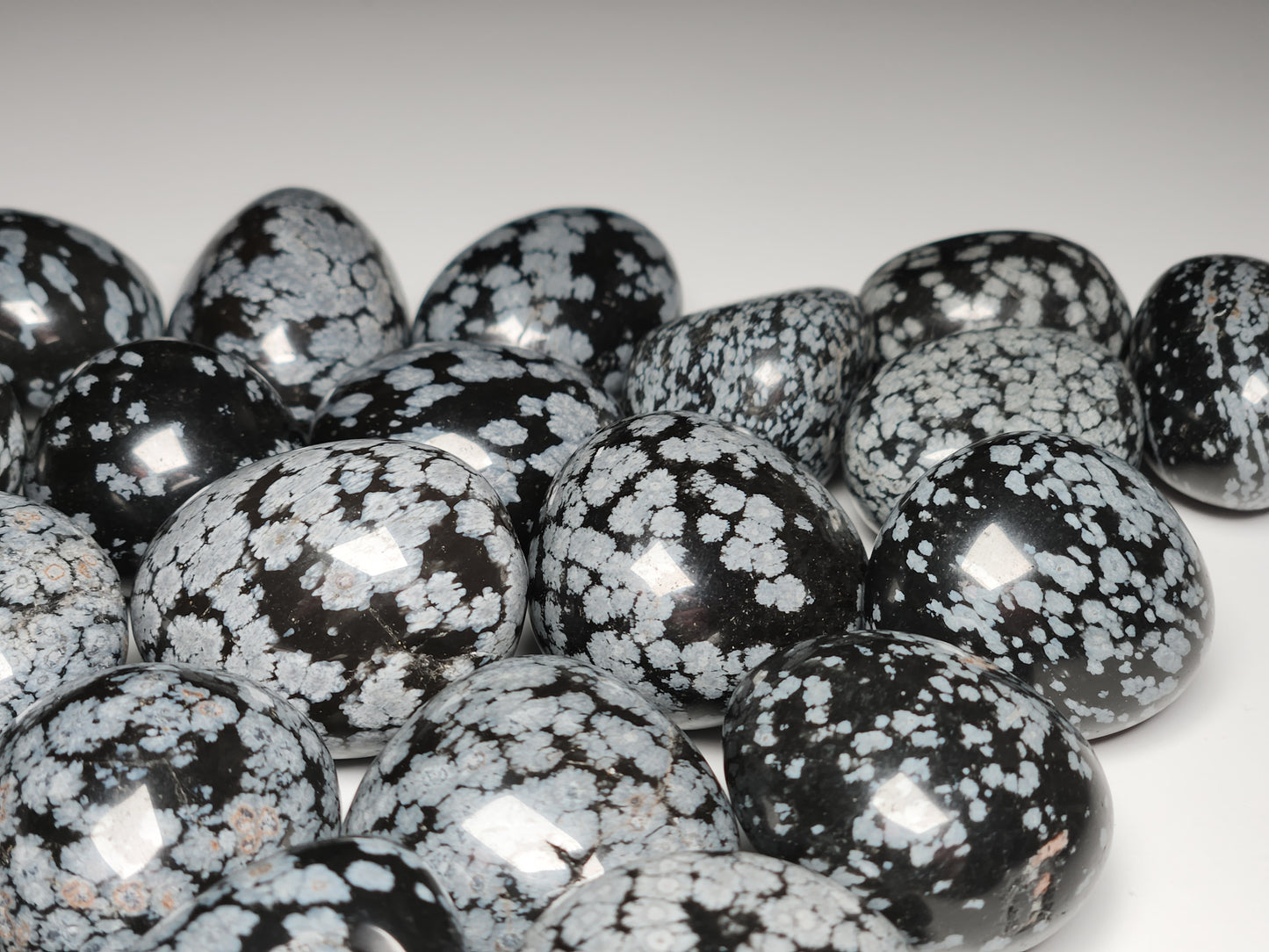 Snowflake Obsidian Gemstone Palm Tumbles