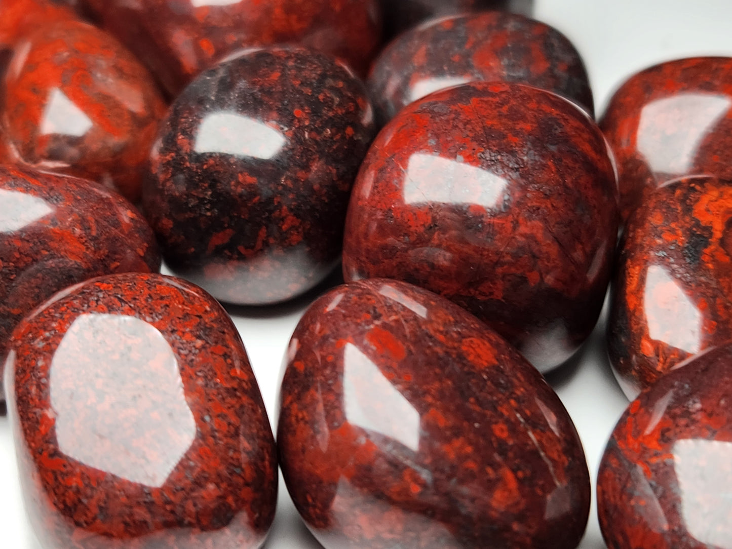 Red Moss Agate Gemstone Tumbles