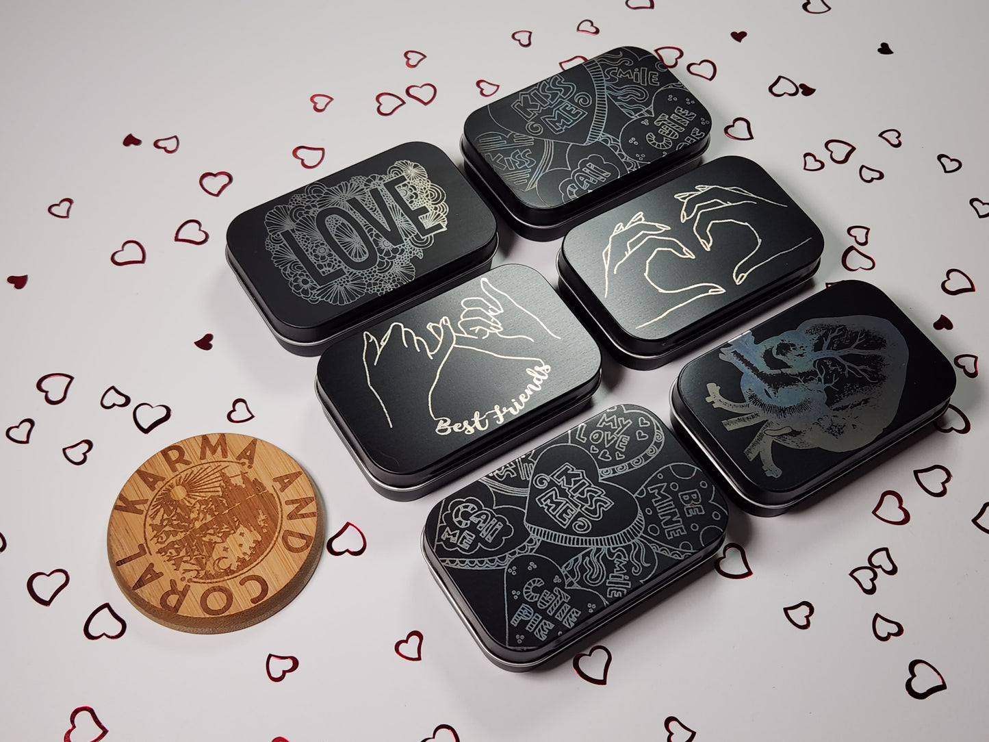 Laser Etched Tins with Crystals - Mystery