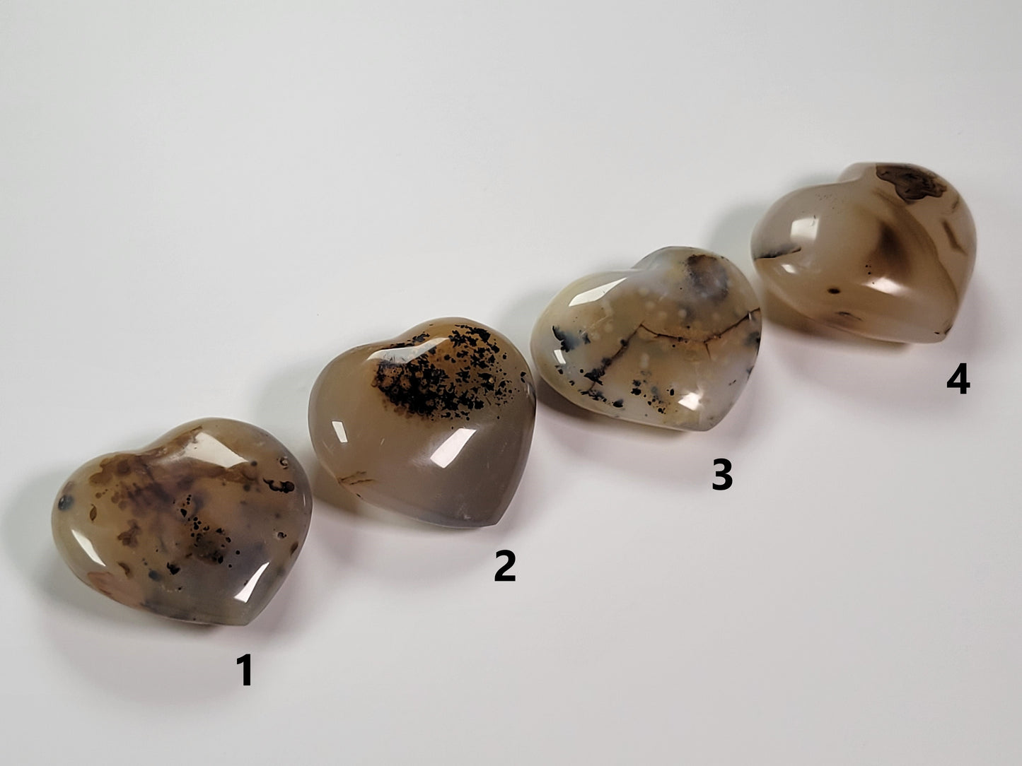 Dendritic Agate Crystal hearts