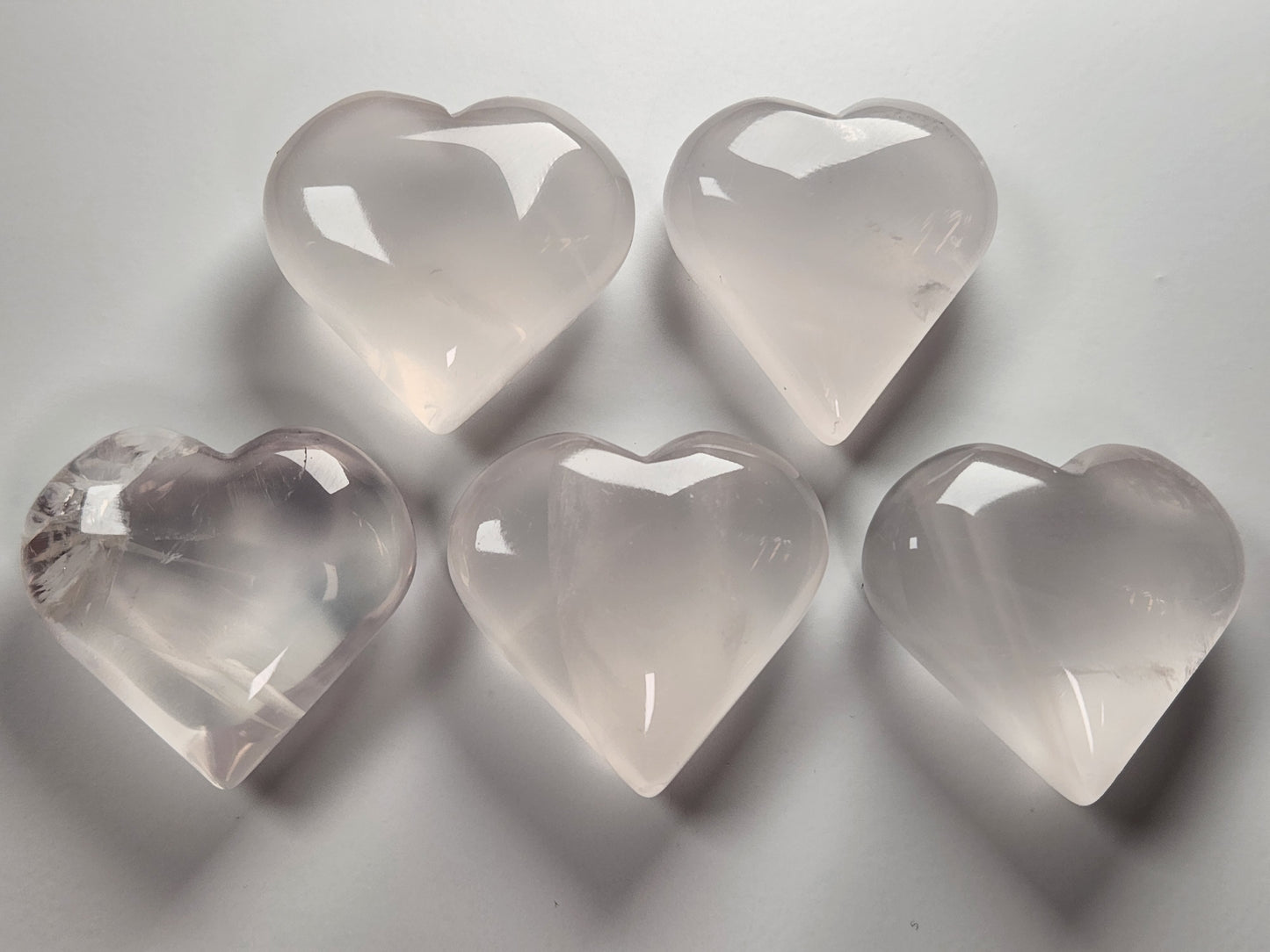 Girasol Quartz Crystal Hearts