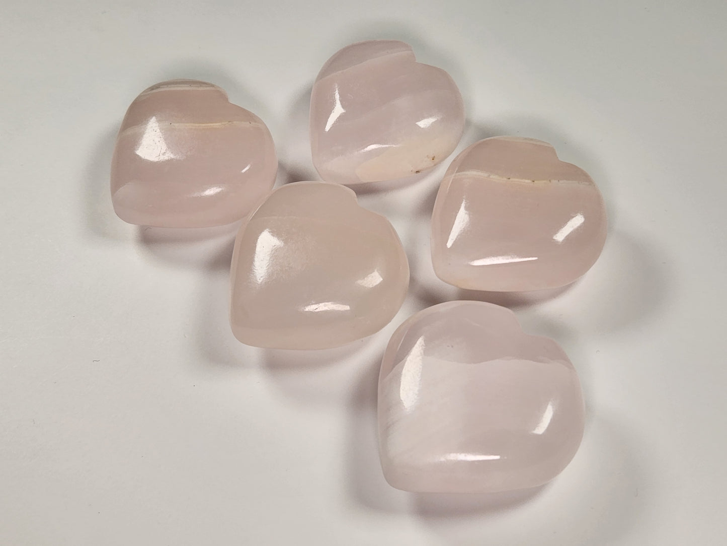 Mangano Calcite Gemstone Hearts
