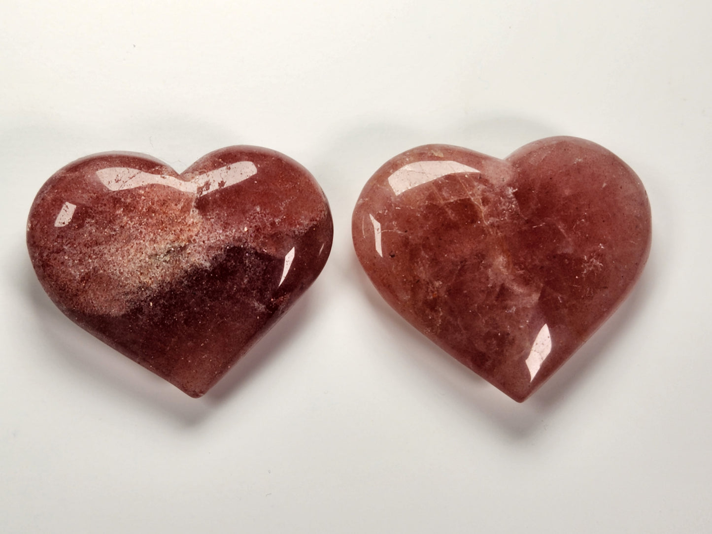 Strawberry Quartz Crystal Hearts