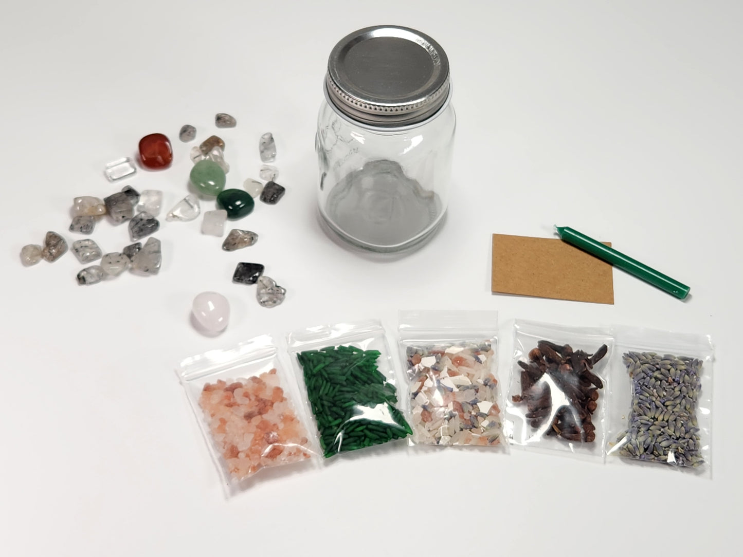 Make your own Intention/Manifestation Jar Herb and Crystal Kit