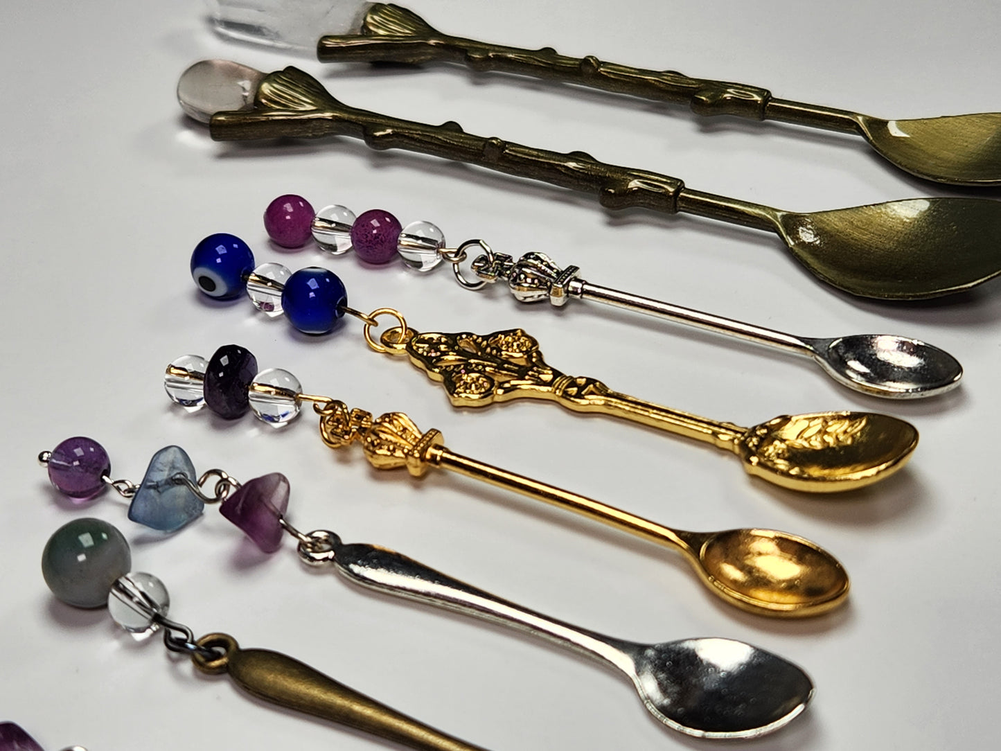 Gemstone Teaspoons, Crystal Spoons, Herb Spoons